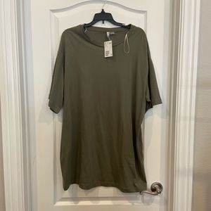 H&M olive green t-shirt dress size L